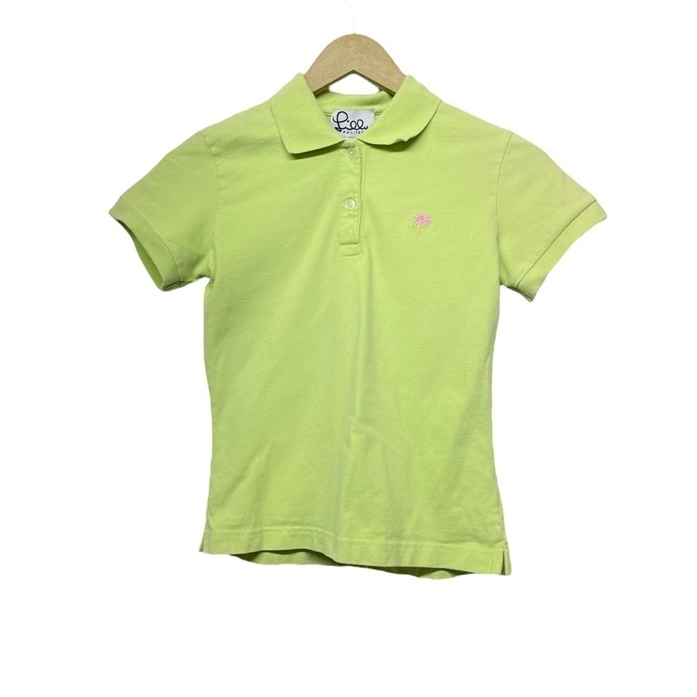 Lilly Pulitzer Light Green Short Sleeve Polo Shirt Size XS Preppy Resortwear